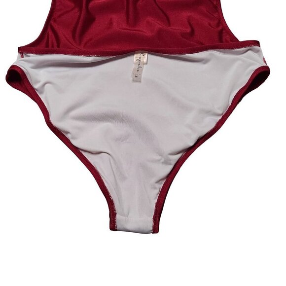 Cupshe Women's High Cut Ruffle Strap One-Piece Swimsuit - Picture 6 of 10